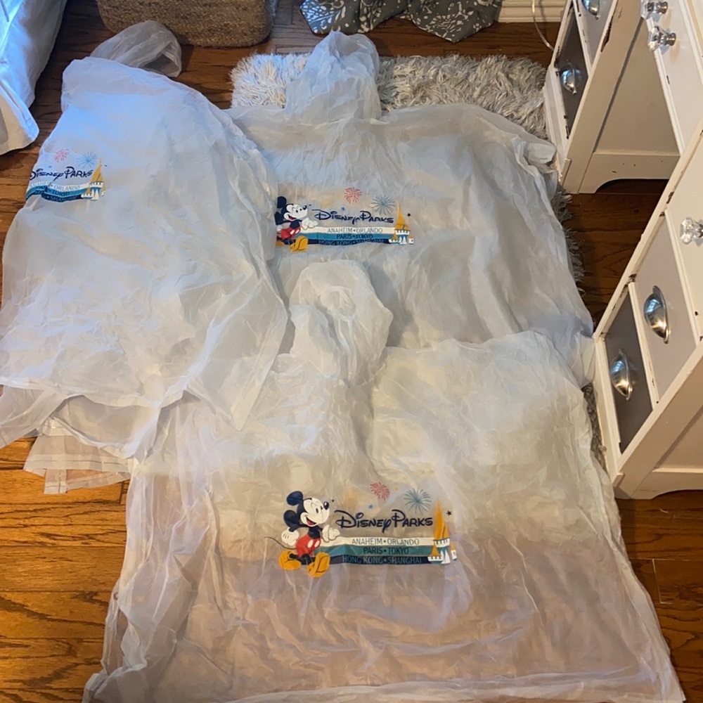 2 adult & 1 child Disney Parks Ponchos